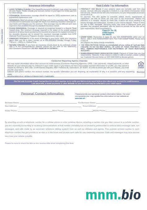 San Marino Banca Agricole Commerciale wyciąg z kredytu hipotecznego w formatach Word i PDF 3